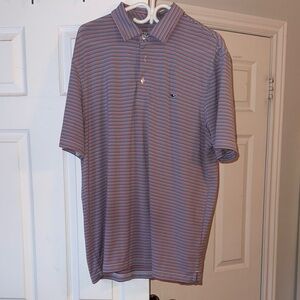 Vineyard Vines Blue and Red Striped Polo Shirt